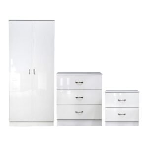 brand new high gloss 2 door wardrobe full set