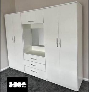premium 5 door wardrobe extra storage – book now