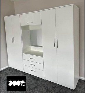 premium 5 door wardrobe extra storage – book now