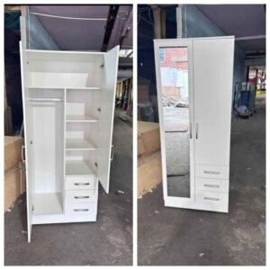 new 2 door combi wardrobe fully assembled – smart internal layout