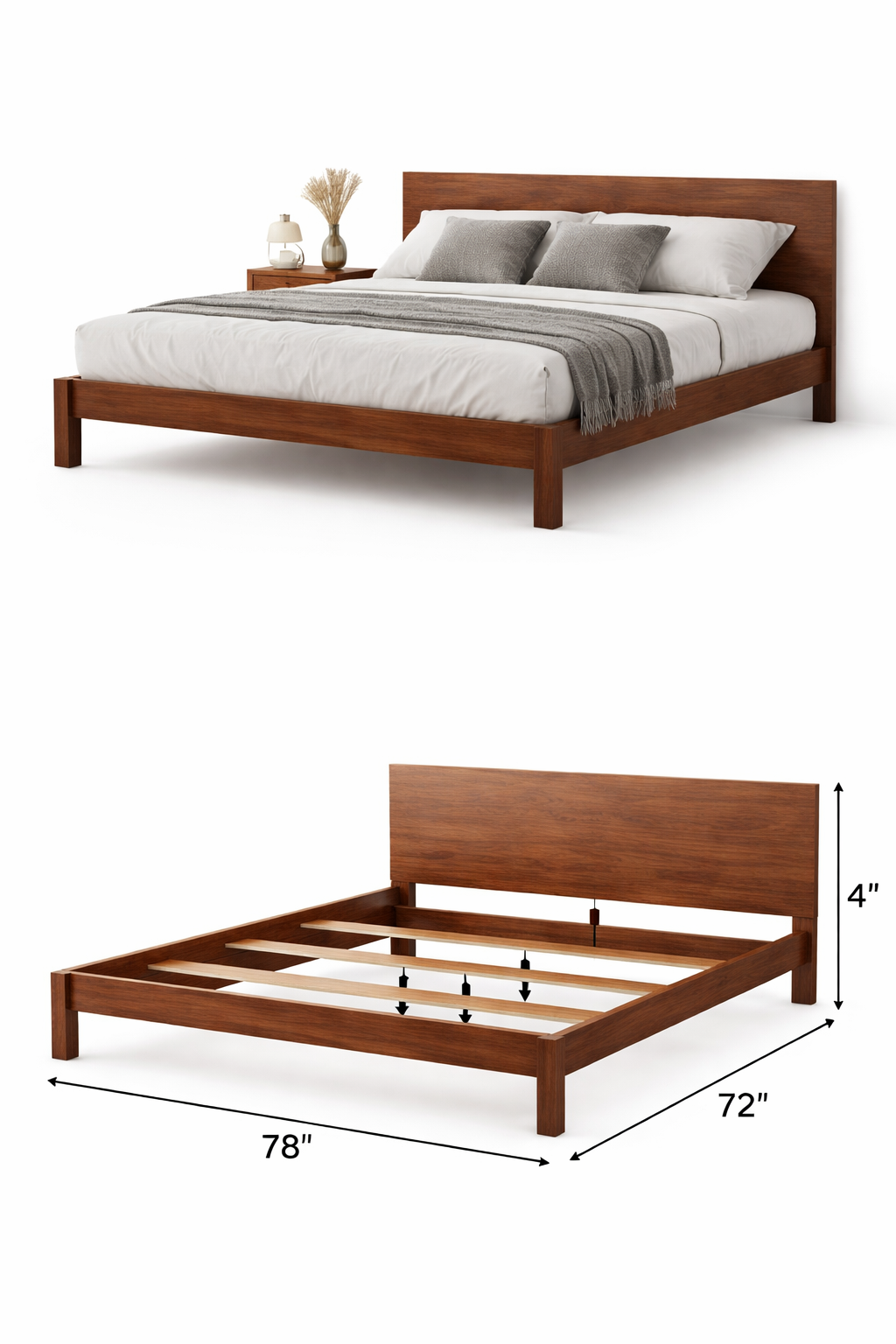 ⭐ premium modern wooden bed – luxury, comfort & durability