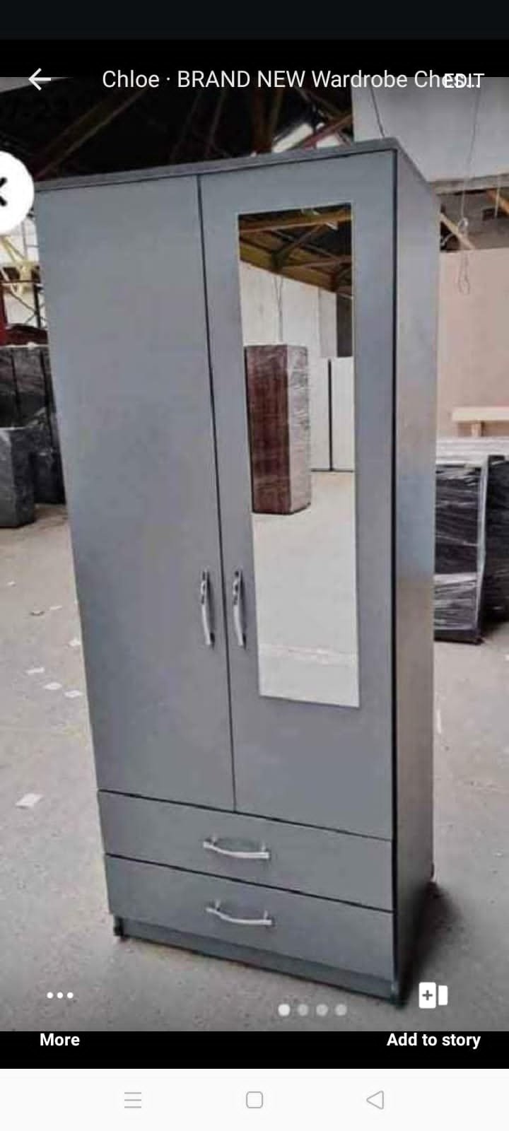 brand new 2 door wardrobe – fully assembled | mirror, shelves & drawer options