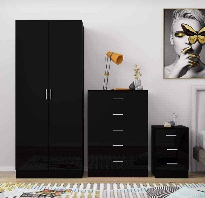 brand new 2 door wardrobe – fully assembled | mirror, shelves & drawer options