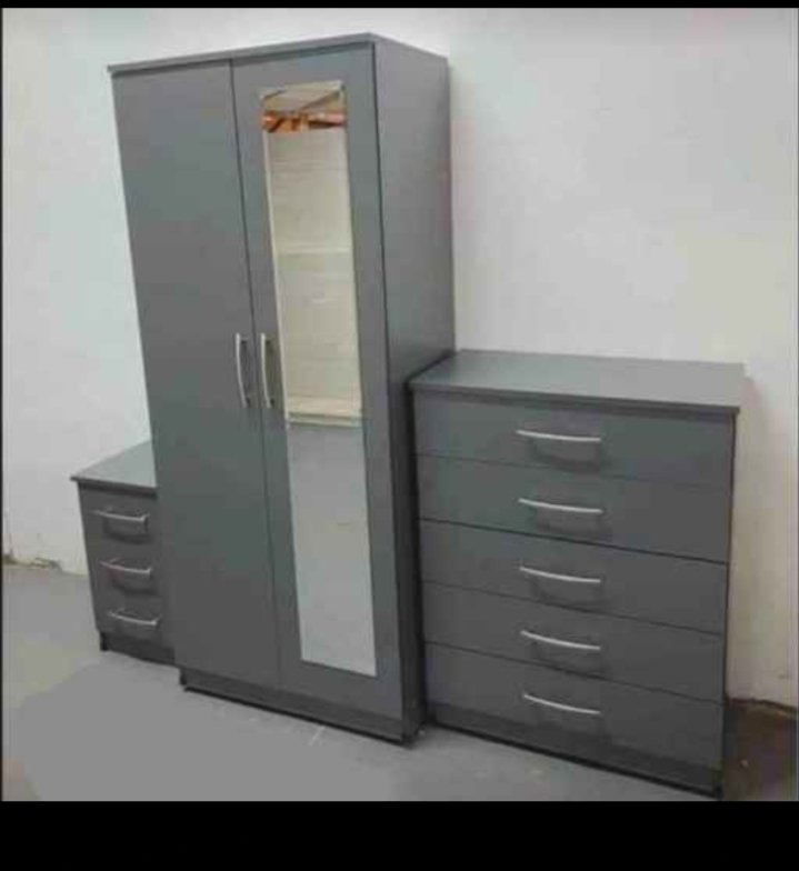 brand new 2 door wardrobe – fully assembled | mirror, shelves & drawer options