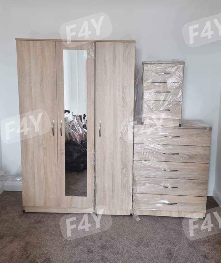 brand new 3 door wardrobe fully assembled – spacious bedroom storage