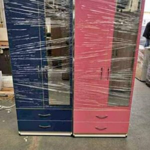 brand new pink wardrobe , 2 door wardrobe with mirror and shelves