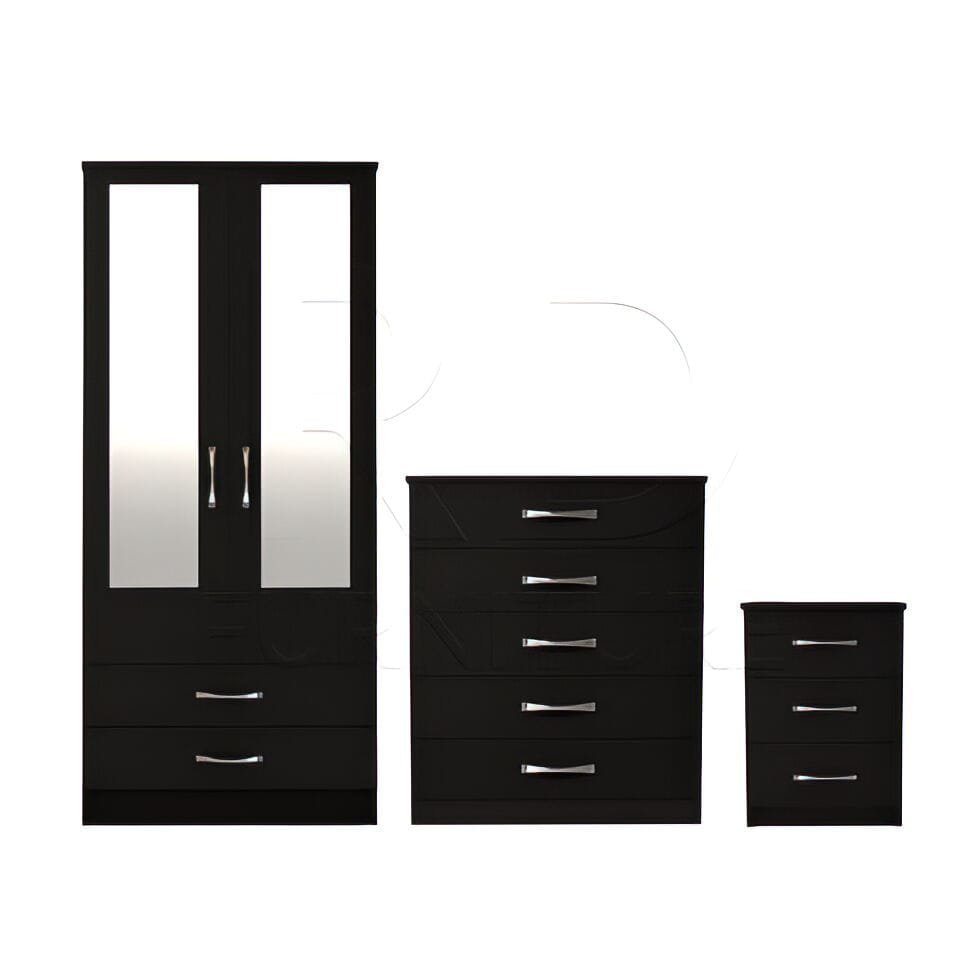 brand new high gloss 2 door wardrobe full set