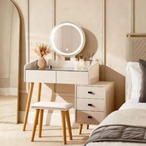 brand new multi colour dressing table vanity set with hollywood mirror & stool