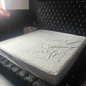 gio king size wing bed – luxury upholstered winged bed frame (uk king size)