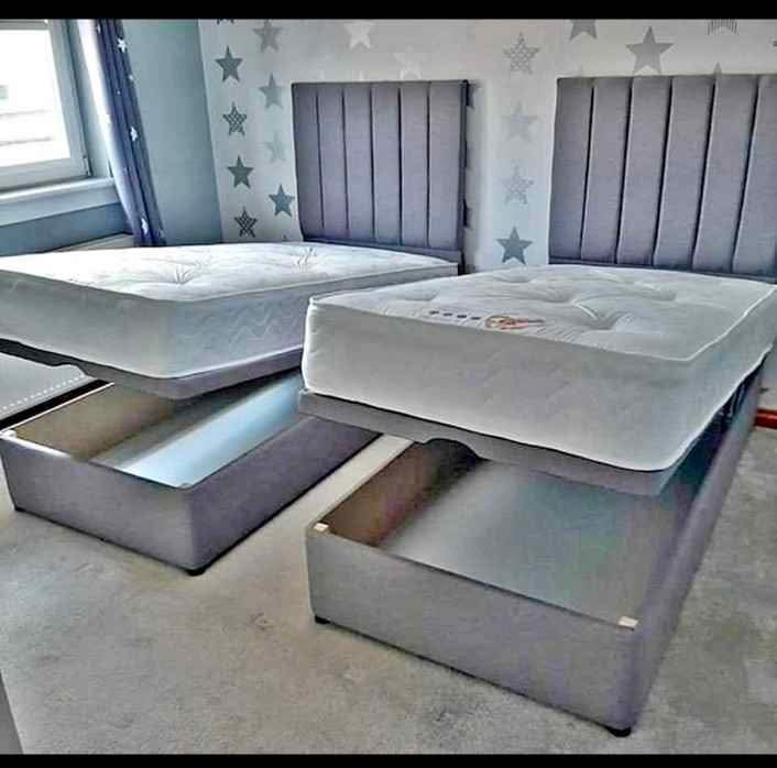 cube single size bed with mattress – modern box design divan bed set (uk standard size)