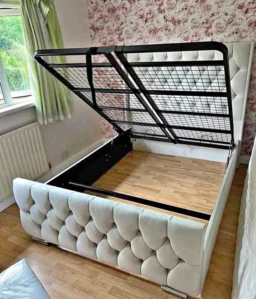 gio king size wing bed – luxury upholstered winged bed frame (uk king size)