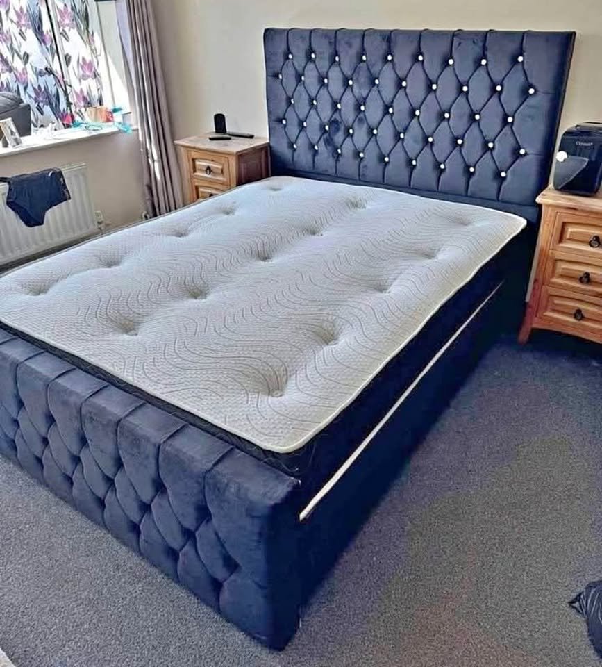 gnk divan double bed with mattress – complete divan bed set (uk standard size)