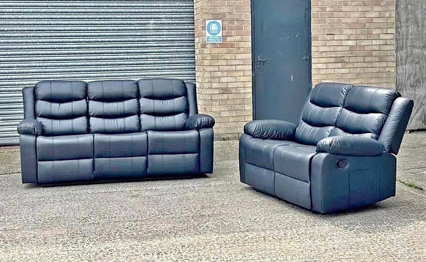brand new roma 3 + 2 seater leather sofa set