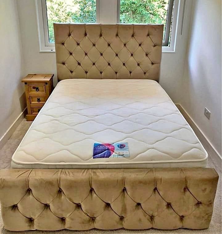 florida king size bed with mattress – premium panel design divan bed set (uk standard size)