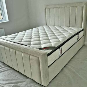 panel super king size bed with mattress – extra large classic panel divan bed set (uk standard size)