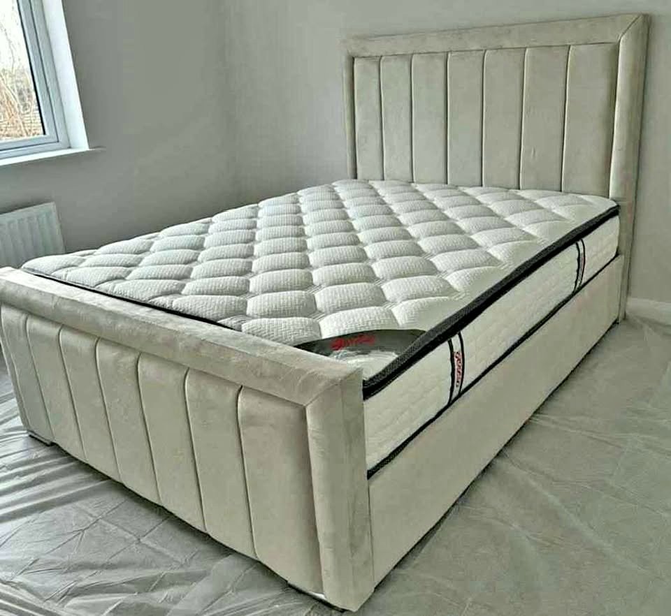 panel super king size bed with mattress – extra large classic panel divan bed set (uk standard size)