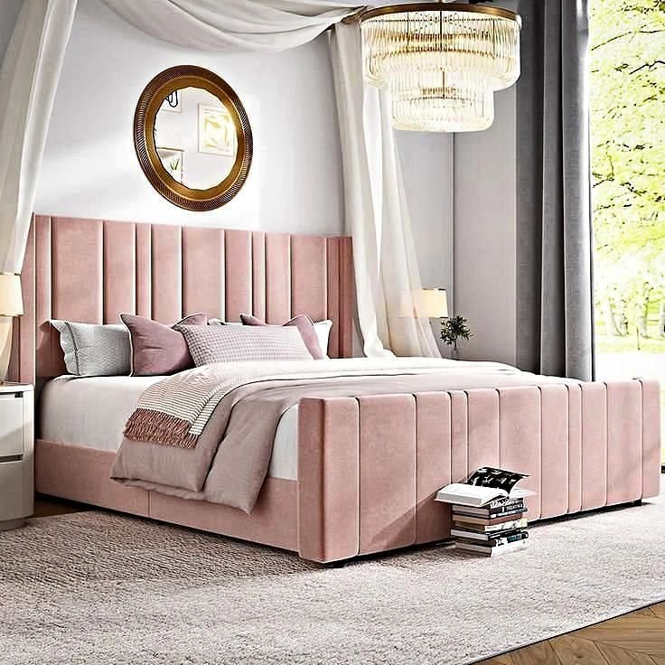 super king panel wing bed – luxury upholstered winged bed frame (uk super king size)