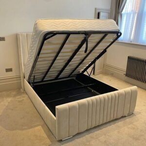 hilton double panel bed with mattress – hotel style upholstered bed set (uk double size)