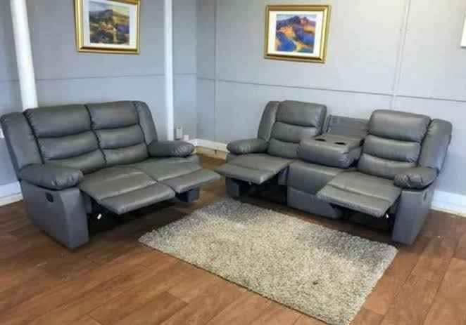 brand new roma 3 + 2 seater leather sofa set