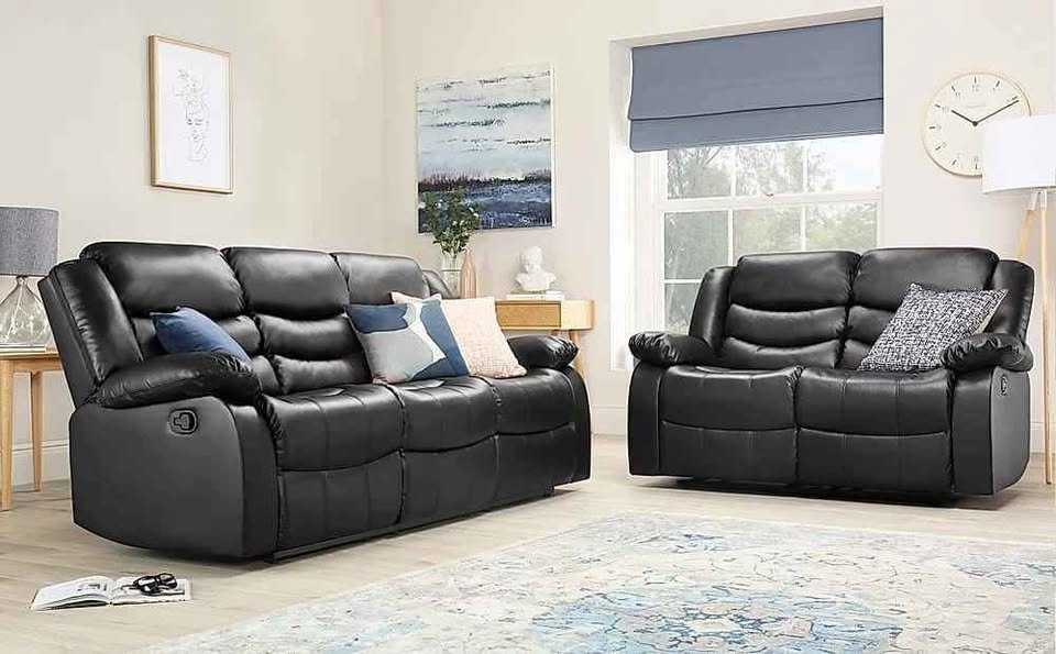 brand new roma 3 + 2 seater leather sofa set