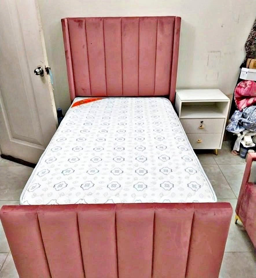 panel single size bed with mattress – classic panel design divan bed set (uk standard size)