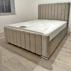 panel king size bed with mattress – classic panel design luxury divan bed set (uk standard size)