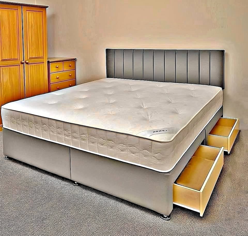 gnk super king size divan bed with mattress – extra spacious luxury bed set (uk standard size)