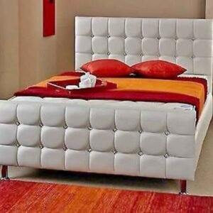 cube double size bed with mattress – modern box design divan bed set (uk standard size)
