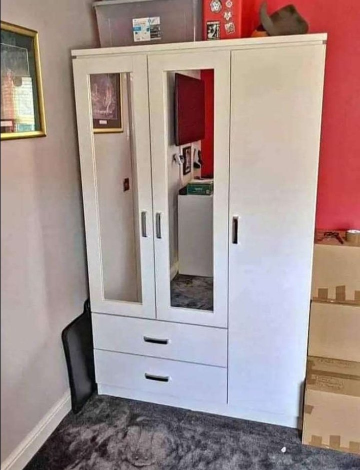 brand new 3 door grey wardrobe