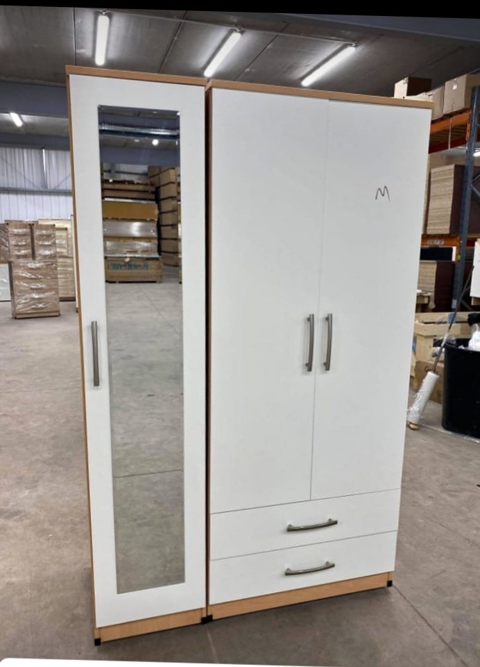 brand new 3 door grey wardrobe