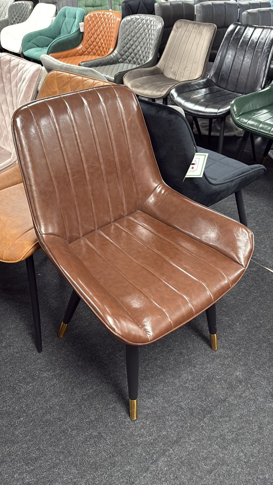 brand new modern vintage dining chair with metal legs