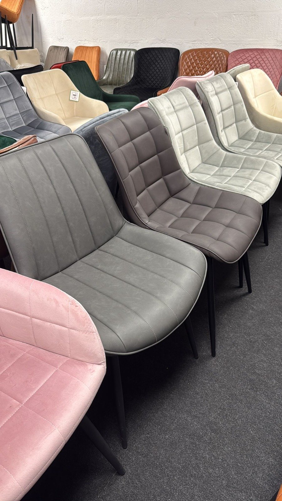 brand new modern vintage dining chair with metal legs