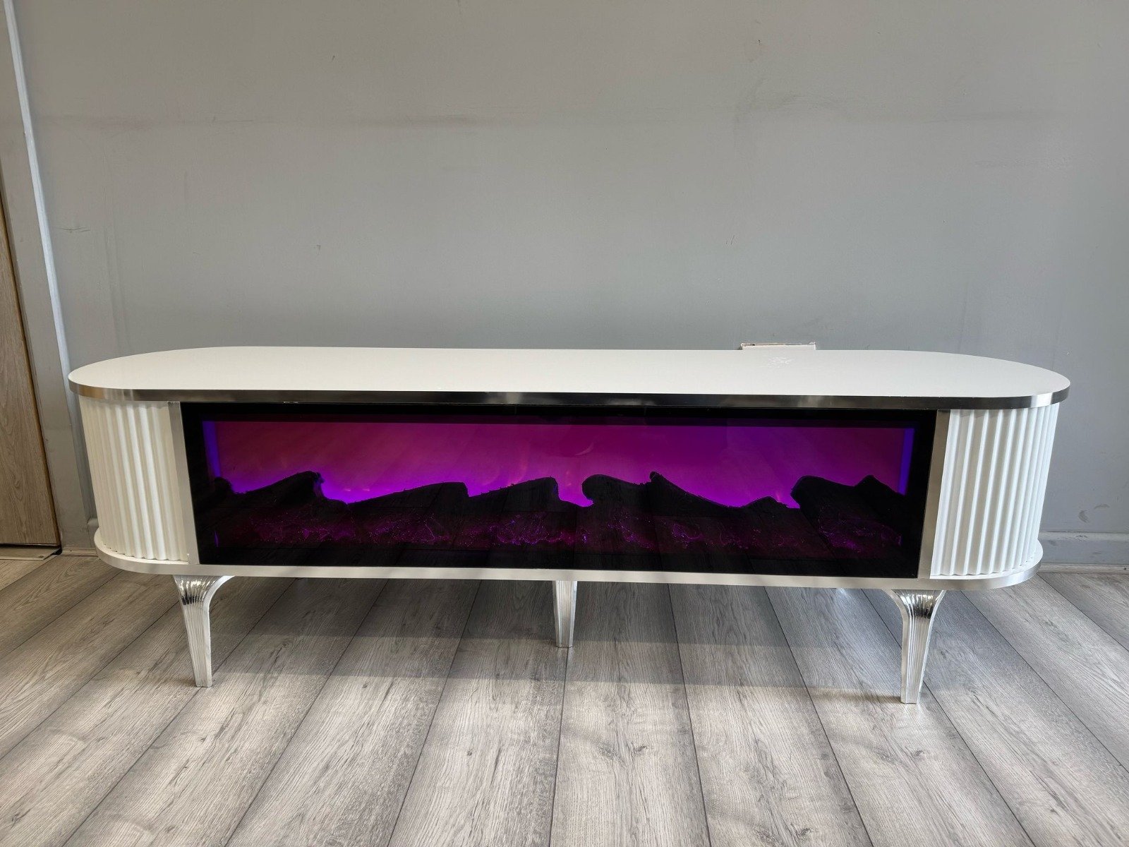 brand modern tv unit with built in fireplace