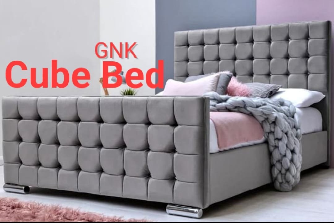 gnk cube bed β modern upholstered cube design bed frame (uk standard sizes)