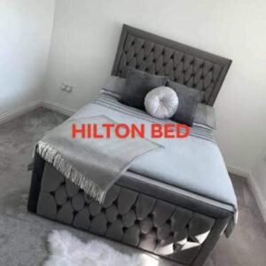 gnk hilton bed – luxury upholstered bed frame with tall headboard (uk standard sizes)