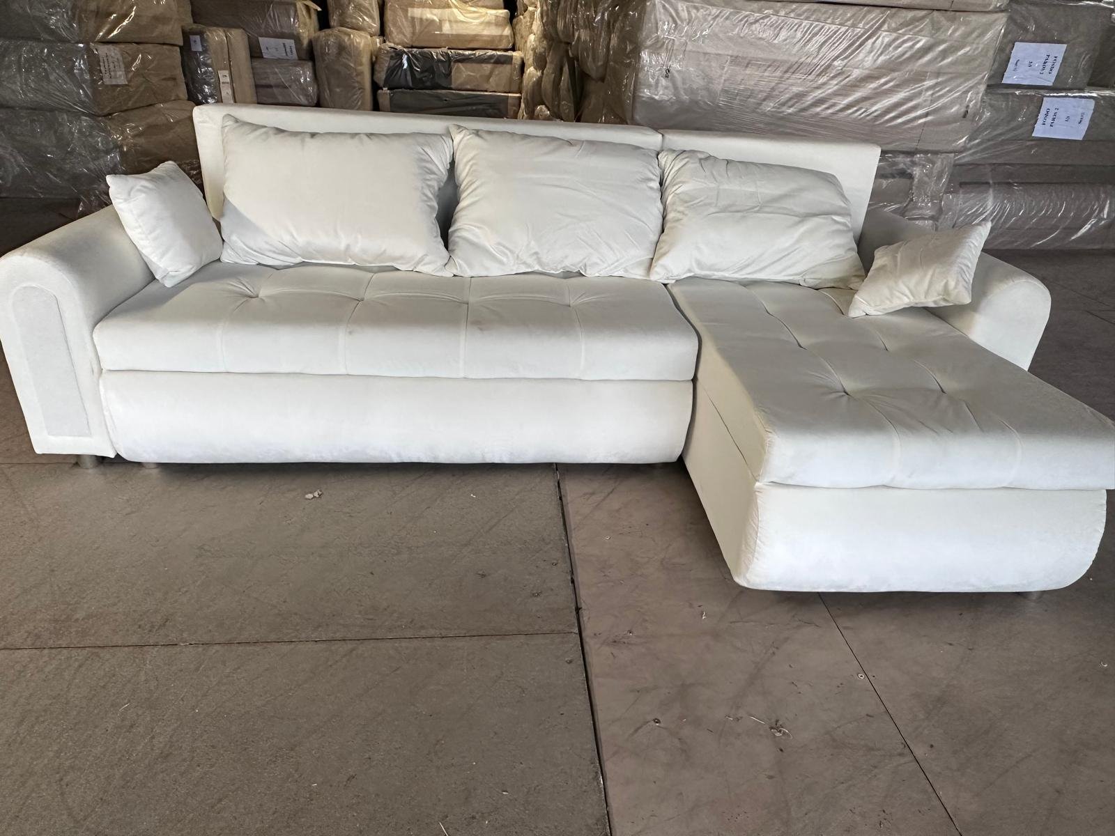 new arctic l shape corner sofa bed with storage ottoman – premium comfort