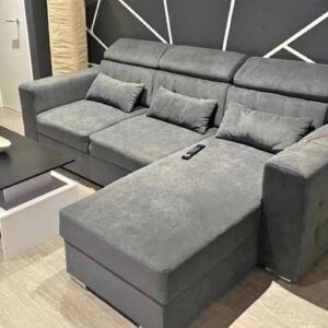 luxury arctic corner sofa bed with storage ottoman – family size