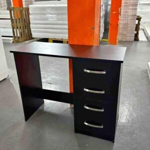 modern 4 drawer dressing table – high gloss compact storage unit (100cm)(uk)