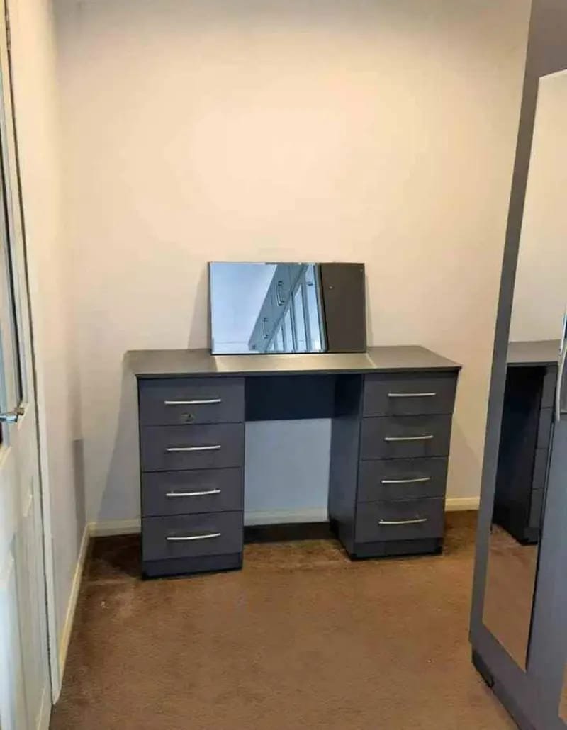 luxury 8 drawer dressing table with mirror – computer desk style vanity (123cm)