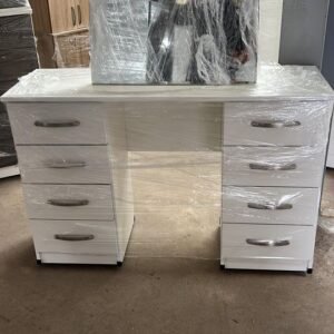 modern 8 drawer computer table & dressing table with mirror (high gloss)