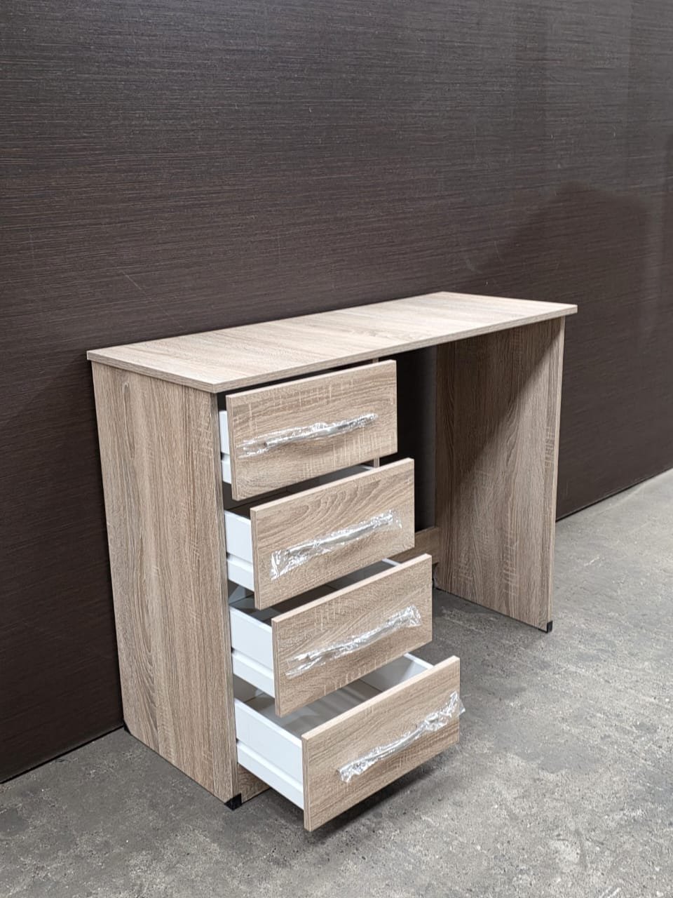 modern 4 drawer dressing table – high gloss compact storage unit (100cm)(uk)