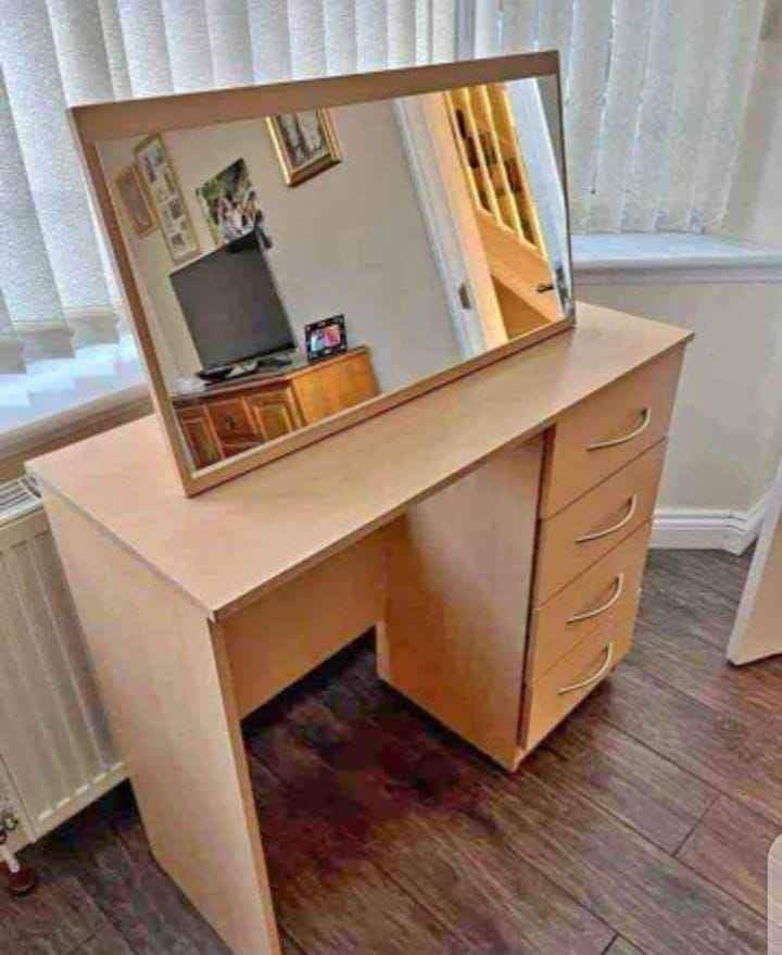 new compact 4 drawer dressing table – space saving storage table (uk)