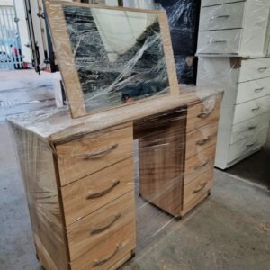 large 8 drawer dressing table with mirror – computer desk style (123cm)