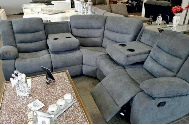 modern velvet corner recliner sofa suite