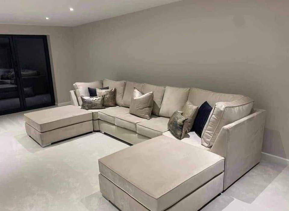 u shape sofa – modern family u shaped sofa with footstool