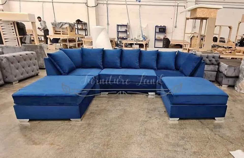 u shape sofa – modern family u shaped sofa with footstool