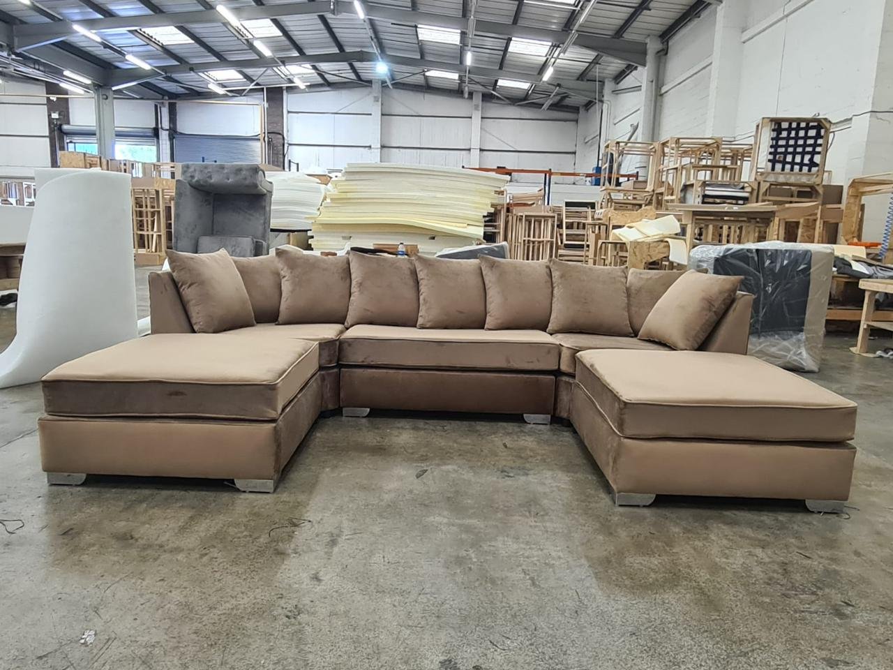 u shape sofa – modern family u shaped sofa with footstool