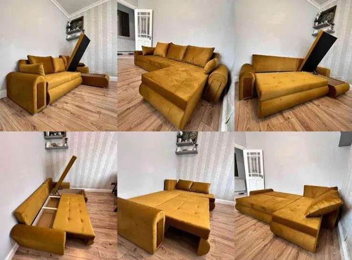 new berlin modern corner sofa bed with ottoman storage