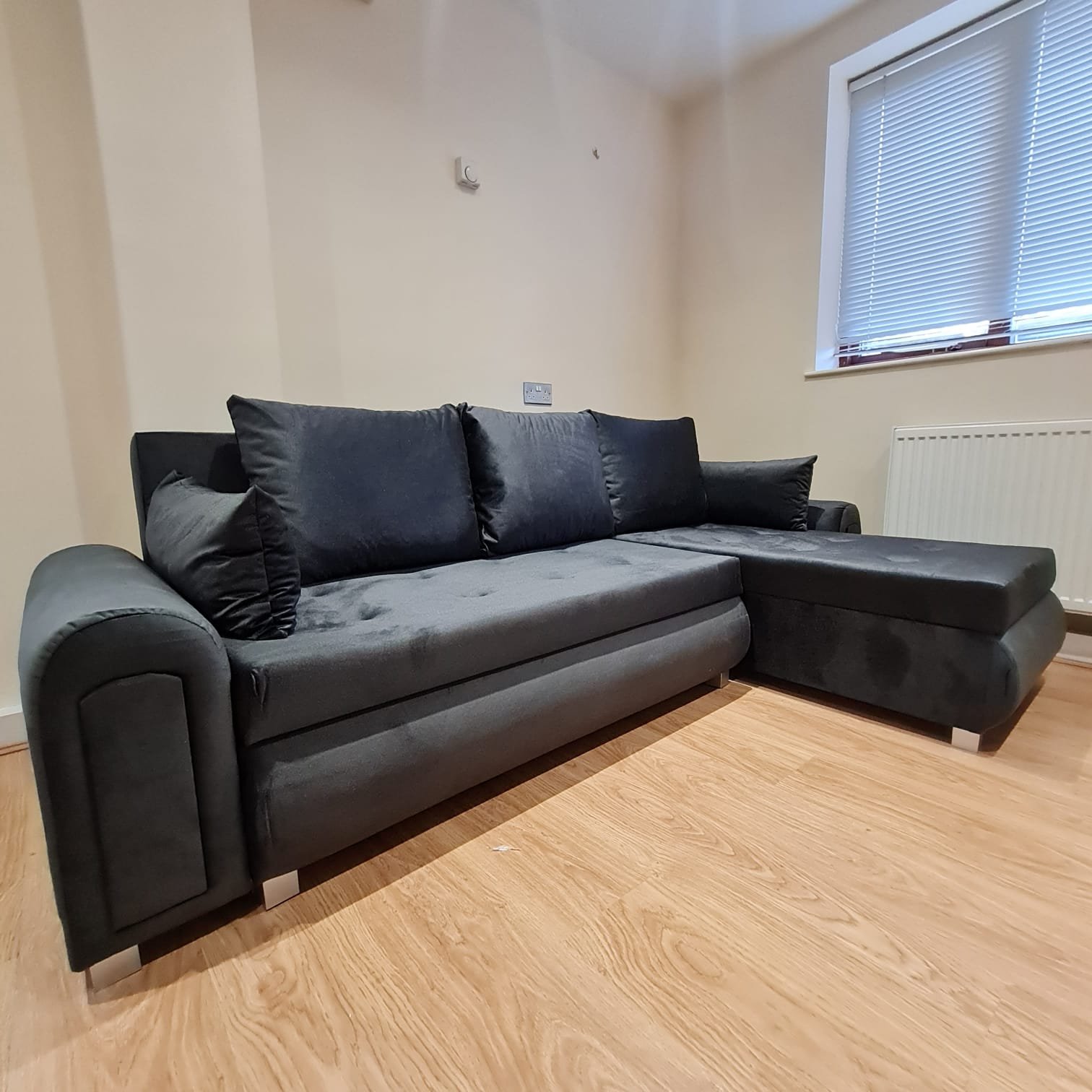 new berlin modern corner sofa bed with ottoman storage